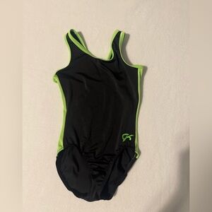 GK Kids One Piece Swimsuit in Black and Neon Green